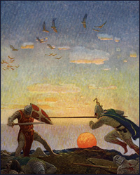 Arthur and Mordred by N.C. Wyeth