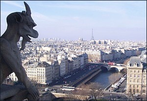 View of Paris with Gargoyle