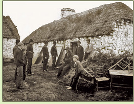 Irish tenant farmers evicted during the potato famine