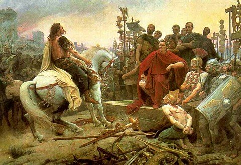 Vercingetorix Throws Down His Arms at the Feet of Julius Caesar by Lionel-Noel Royer